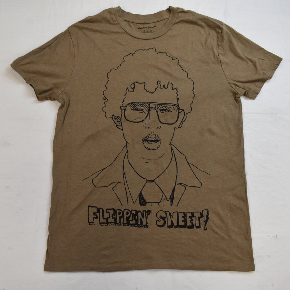 Napoleon Dynamite Mens Flippin' Sweet! Face Outline Shirt New LT